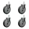 Service Caster 6'' Thermoplastic Rubber Wheel Swivel 7/16'' Grip Ring Stem Caster Set, 4PK SCC-GR20S614-TPRB-716138-4 - alternate 1